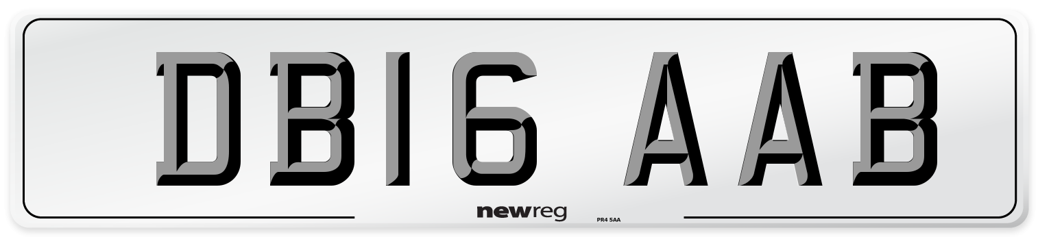 DB16 AAB Number Plate from New Reg